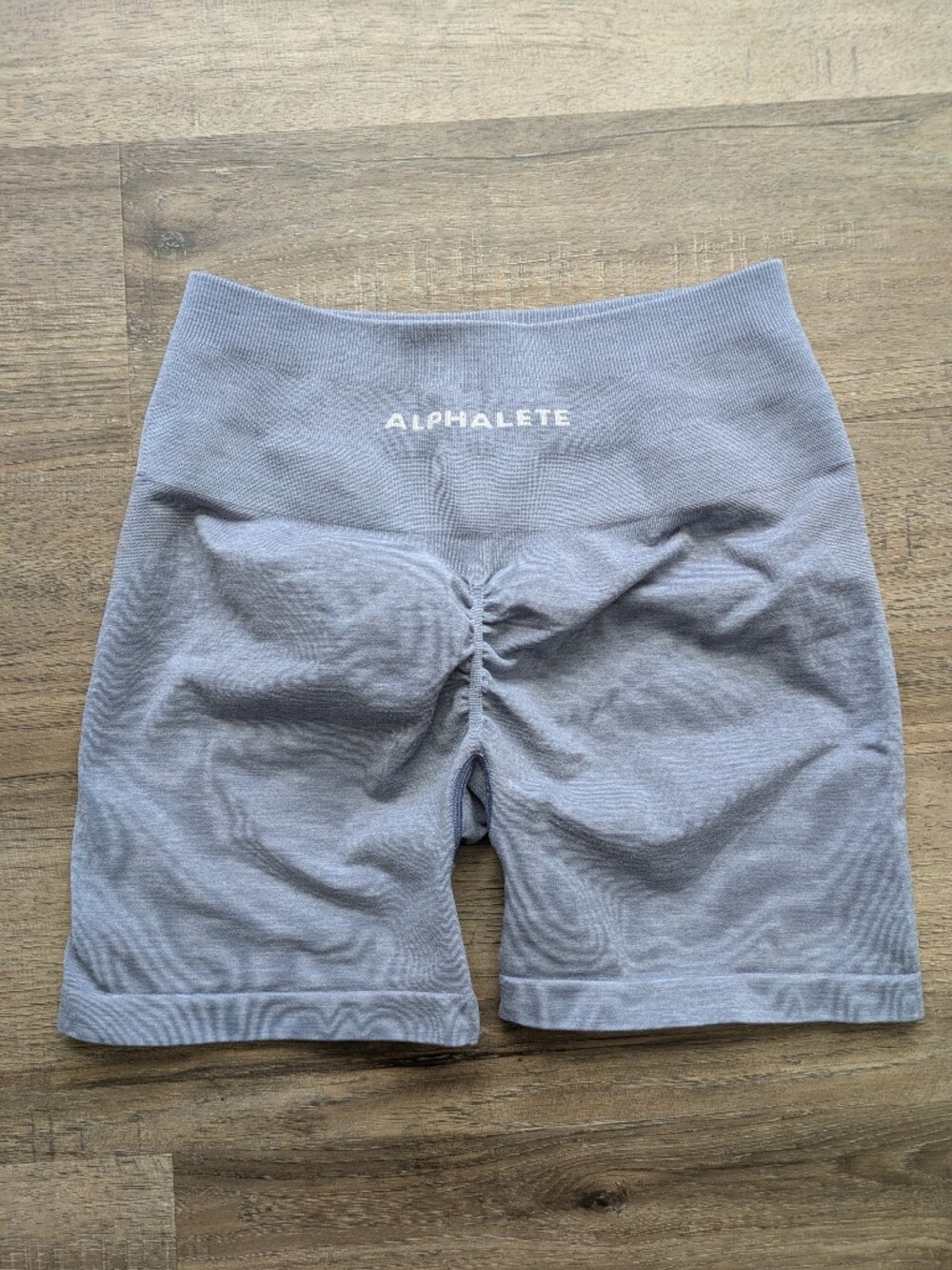 Alphalete Seamless High-Waist Shorts in Bleu/Gray Sz S
